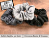 Picture of CELESTIAL SILK Mulberry Silk Scrunchies for Hair (Large, Silver, Charcoal, Black)