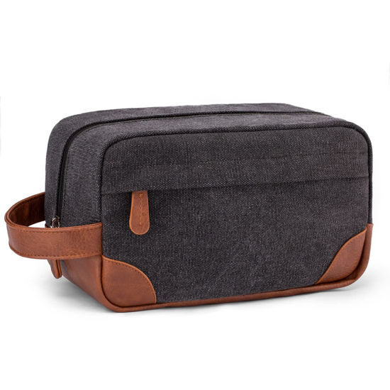 Picture of Vorspack Toiletry Bag Hanging Dopp Kit for Men Water Resistant Canvas Shaving Bag with Large Capacity for Travel - Dark Grey