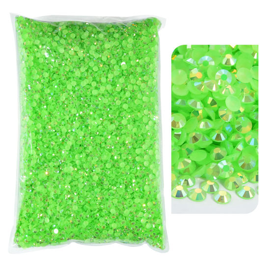 Picture of BLINGINBOX 15000pcs Flatback Rhinestones,Resin Non Hotfix Rhinestones Large Quantity Wholesale for Crafts DIY Creative Design,Clothes,Makeup,Nail Art (5mm=0.2", Lt.Peridot AB)