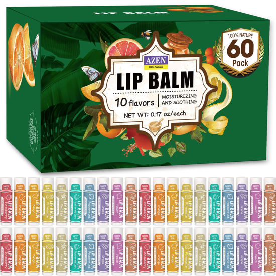 Picture of 60 Pack Lip Balm, Natural Lip Balm Bulk, Lip Care Product, Moisturizing Lip Balm for dry cracked lips