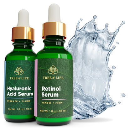 Picture of Tree of Life Firming Retinol Serum and Hydrating Hyaluronic Acid, Set to Glow Facial Serum Duo, 2 Count x 1 Fl Oz