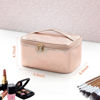 Picture of OCHEAL Rose Gold Makeup Bag,Travel Makeup Organizer Bag, Large Capacity Cosmetic Bags For Women Large Travel Toiletry Bag Girls Traveling With Brush Slot And Divider