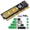 Picture of M.2 NGFF NVMe SSD to PCIE 3.0 X16/X8/X4 Adapter with heatsink for 1U/2U Server and Low Profile PC