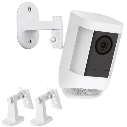 Picture of 2Pack Security Wall Mount for Ring Spotlight Cam Battery and Ring Spotlight Cam Plus/Pro (Battery), 360° Adjustable Indoor/Outdoor Mounting Bracket for Ring Surveillance Camera System - White