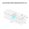 Picture of Yesesion Clear Plastic Cable Organizer Box with Adjustment Compartments, Desk Accessories Storage Case with Lid and 10 Wire Ties for Drawer, Office, Art Supply, Electronic Management (TYPE G-1 PACK)