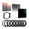 Picture of K&F Concept 100mm Square ND1000 (10 Stop) Filter +150mm Soft GND8 Filter (3 Stops) + Metal Filter Holder + 8 x Filter Adapter Rings Square ND Filter Kit for Camera Lens