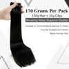 Picture of LaaVoo Black Hair Extensions Real Human Hair Clip ins Jet Black Long 26 Inch 170 Grams Natural Brazilian Remy Clip in Hair Extensions Human Hair for Black Girl Thick Full Head Set 8PCS