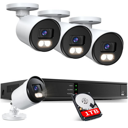 Picture of EZFIX 2MP Security Camera System Wired, H.265+ 8CH Surveillance DVR with 1TB Hard Drive and 4 x 1080p HD IP66 Outdoor CCTV Cameras, 100ft Night Vision, Smart Playback, Motion Alerts, Remote Access