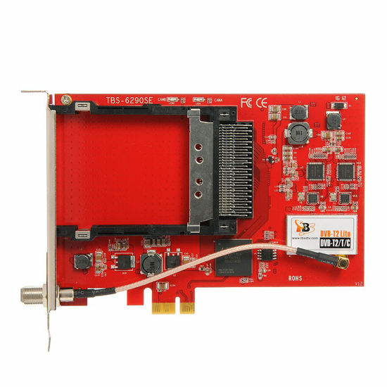 Picture of TBS6290se DVB-T2/T/C Dual PCI Express Terrestrial Cable TV Tuner Card with Dual CI Slot for FTA and Encrypted TV Channels