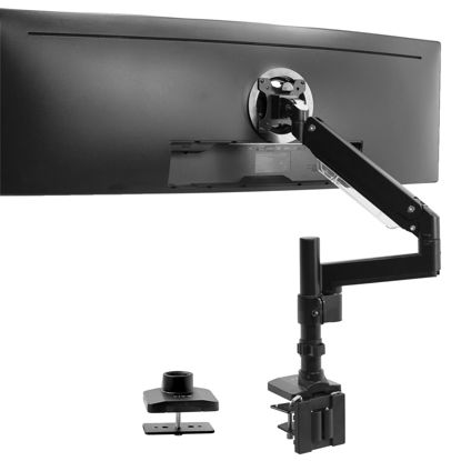 Picture of VIVO Premium Aluminum Extended Monitor Arm for Ultrawide Monitors up to 49 inches and 33 lbs, Single Desk Mount Stand, Pneumatic Height Adjusting, Max VESA 100x100, Black, STAND-V101GT