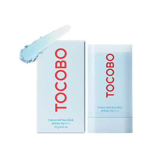 Picture of TOCOBO COTTON SOFT SUN STICK SPF50+ PA++++ 0.67 oz / 19g | Natural Ingredients, Anti-Sebum, Soft Matt Feeling, Mother's Day Gift | EWG Green + PEG Free, Korean Vegan Sun Stick for Face