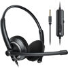 Picture of awatrue 3.5mm Computer Headset with Microphone Clearer Voice Noise Cancelling in-line Control for PC Laptop Office Call Center for Boom Skype Webinars Black