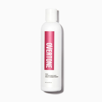 Picture of OVERTONE Haircare Daily Conditioner - 8 oz Semi-Permanent Daily Conditioner w/Shea Butter & Coconut Oil - Maintain Existing Shade w/Cruelty-Free Hair Color for Brown Hair (Pink)