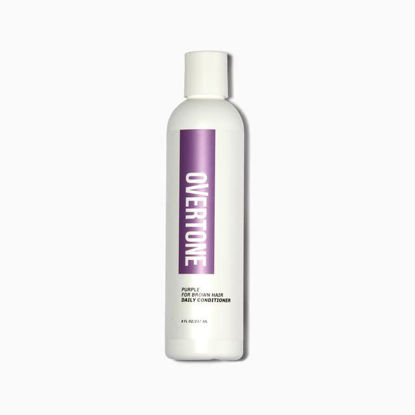 Picture of OVERTONE Haircare Daily Conditioner - 8 oz Semi-Permanent Daily Conditioner w/Shea Butter & Coconut Oil - Cruelty-Free Hair Color for Brown Hair (Purple)