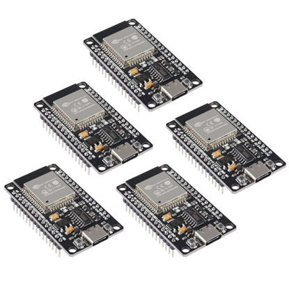 Picture of DWEII 5PCS Type-C USB 30Pins ESP-WROOM-32 ESP32 ESP-32S Development Board 2.4GHz WiFi Dual Cores Microcontroller Integrated with Antenna RF Low Noise Amplifiers Filters Compatible with Arduino