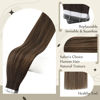 Picture of Full Shine Tape in Human Hair Extensions Balayage Tape in Hair 2/8/2 Dark Brown to Ash Brown Balayage Real Remy Human Hair Extensions Tape in Natural Hair 20pcs 30 Gram Double Sided Tape Hair 12 Inch