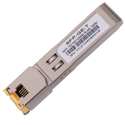 Picture of 1000BASE-T Gigabit SFP to RJ45 Copper Ethernet Modular Transceiver for Cisco,Meraki,Ubiquiti,D/TP Link,Supermicro,Netgear, 1.25G SFP-T CAT5E/CAT6 up to 100m Mikrotik S-RJ01