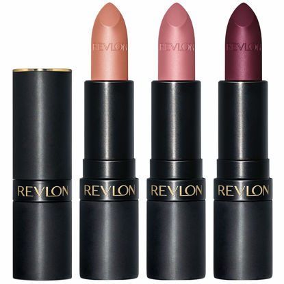 Picture of Lipstick Set by Revlon, Super Lustrous 3 Piece Gift Set, High Impact, Matte Finish in Nude Pink & Berry, Pack of 3