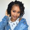 Picture of The BOHOBABE Pre-twisted Passion Twist Crochet Hair 6 Inch Short Pre-looped Crochet Passion Twist Braiding Hair 8 Packs (1B)