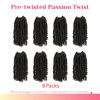 Picture of The BOHOBABE Pre-twisted Passion Twist Crochet Hair 6 Inch Short Pre-looped Crochet Passion Twist Braiding Hair 8 Packs (1B)