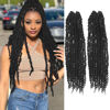 Picture of 2 Pack Pre-twisted Passion Twist Crochet Hair 24 Inch Natural Black Long Passion Twist Hair Pretwisted, Pre Looped Crochet Passion Twist Crochet Braids Bohemian Crochet Hair