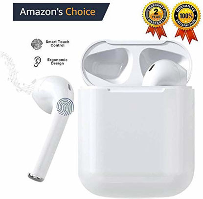 Picture of Wireless Earbuds, Bluetooth 5.0 Earphones, Charging case, Air Buds in-Ear Ear Buds Built-in Mic IPX7 Pop-ups Auto Pairing for airpod Apple Android iPhone