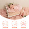 Picture of KHC-KHF 3pcs Lace Newborn Photography Prop Baby Girl Tutu Skirt Cute Bow Headdress And Pearl Lace Rompers Infant Princess Costume