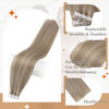 Picture of Full Shine Tape in Hair Extensions 12 Inch Remi Tape Hair Extensions 20pcs 30g Highlight Color 18 Ash Blonde And 613 Blonde Extensions for White Women Glue on Hair for Short Hair