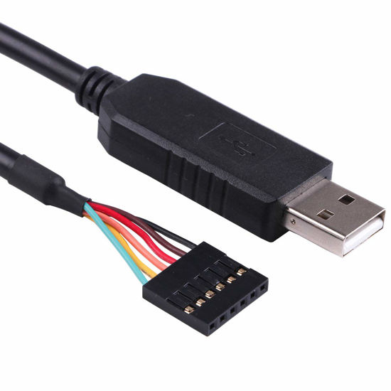 Picture of FTDI Chipset USB to Serial TTL 3.3V UART Level Converter Cable 6 Way Pin 0.1 Pitch Terminated, Works Galileo Gen2 Boards/BeagleBone Black/Minnowboard Max More 6FT Compatible TTL-232R-3V3