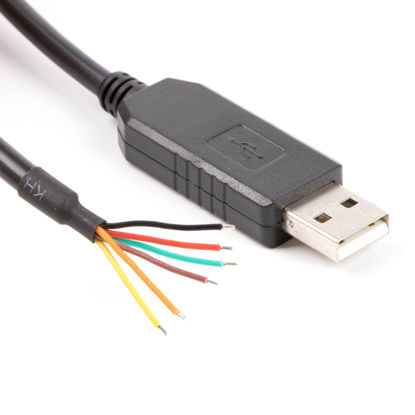 Picture of Usangreen FTDI Chip USB to 5v TTL UART Serial Cable, Wire end, 6ft, TTL-232R-5V-WE Compatible