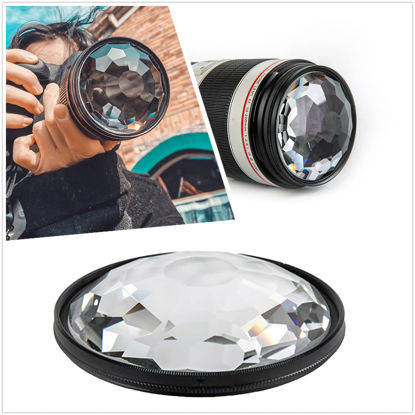 Picture of 77mm Kaleidoscope Glass Prism Camera Lens Filter Variable Number of Subjects SLR Photography Accessories(Crystal)