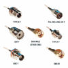 Picture of RTL-SDR Blog SMA Male to SMA M, BNC F, Type N F, Type F F, UHF F, PAL F RG316 20cm Pigtail Adapters Kit