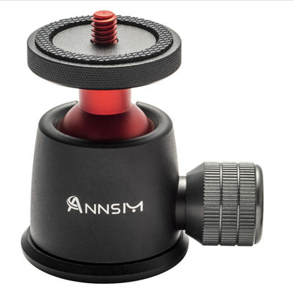 Picture of ANNSM Tripod Ball Head 360° Panoramic and 135° Tilt Rotatable with 1/4” Screw Thread and Volume Locking Knob for DSLR Cameras/Tripods/Monopods/Camera Slider Track/Camera Dolly Slider