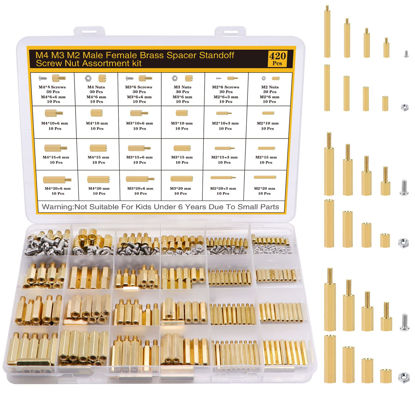 Picture of Csdtylh 420Pcs M2 M3 M4 Motherboard Standoffs&Screws&Nuts Kit, Hex Male-Female Brass Spacer Standoffs, Laptop Screws for DIY Computer Build, Electronic Projects, Raspberry Pi, Circuit Board etc.