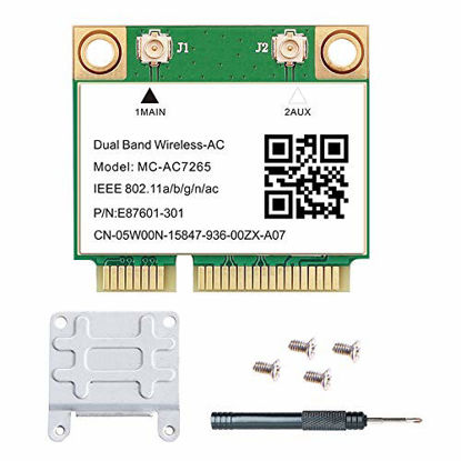 Picture of Mini PCI-E WiFi Card Dual Band BT4.2 Wireless-AC 7265 Half PCIe gigabit Network Card 2.4GHz 300Mbps 5GHz 867Mbps Half Mini WLAN Adapter Support Windows 7 8 10