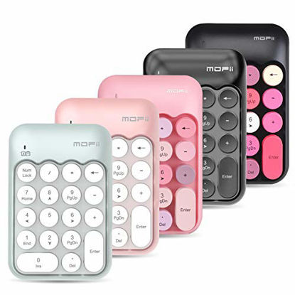 Picture of Wireless Numeric Keypad,Portable Mini USB 2.4GHz 18 Key Financial Accounting,Number Keyboard for Laptop Desktop, PC, Surface Pro,Notebook (Pink)