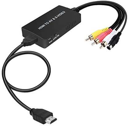 Picture of HDMI to SVideo Converter, HDMI to RCA Converter with Svideo Cable Audio Video Adapter Converter Support 720P/1080p for PC Laptop Xbox PS3 TV STB VHS VCR Blue-Ray DVD