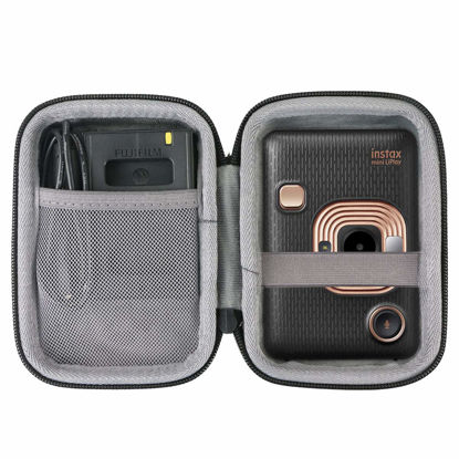 Picture of co2CREA Hard Travel Case Replacement for Fujifilm Instax Mini Liplay Hybrid Instant Camera (Black Case)