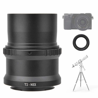 Picture of Vbestlife T2-NEX Telescope Camera Lens Adapter, 2 Inch T Mount Astronomical Telescope Lens to for Sony NEX Mount Mirrorless Camera