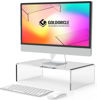 Picture of GOLDORCLE Acrylic Monitor Stand Riser Clear Computer Monitor Stand for Laptop PC Printer Computer Riser Acrylic Tray