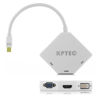 Picture of KPTEC Ultimate 3-in-1 Mini DP (Thunderbolt) to 4K UHD HDMI, DVI, VGA Adapter,Compact 1080p Mini Display (mDP) Converter Compatible for MacBook Air / Pro, iMac, iMac Mini, Surface Pro Series, White