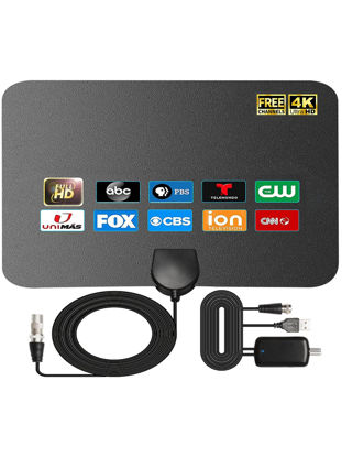 Picture of 4K Amplified HD Digital TV Antenna Long 1000 Miles Range RUPA TV Antenna Indoor Support 4K 1080p Fire tv Stick and All Older TV's Indoor Smart Switch Amplifier Signal Booster with Coax HDTV Cable 18ft