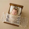 Picture of Honra Newborn Photography Prop Lace Wrap Baby Girl Posing Photoshoot Blanket (Ivory Cream A)