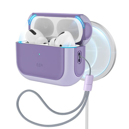Picture of ESR for AirPods Pro 2nd Generation Case (HaloLock), Compatible with Airpods Pro Case 2nd/1st Gen (2023/2022/2019), Compatible with MagSafe, Full Drop Protection Cover with Lanyard, Lavender