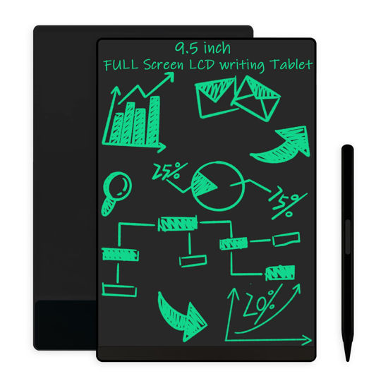 Picture of Amoretti Sonnet LCD Writing Tablet, 9.5in Erasable Reusable Electronic Drawing Pads, Electronic scratchpad for Kids and Adults, to-Do List Table with Magnetic. Black