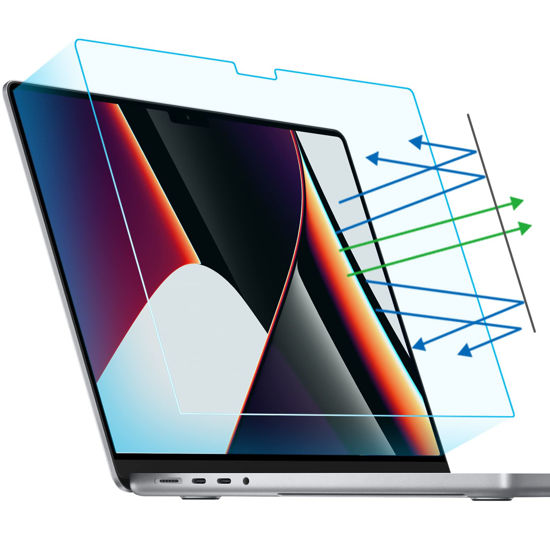 Picture of F FORITO 2-Pack Anti Blue Light Laptop Screen Protector Compatible with MacBook Pro 16 inch M2 Pro /M2 Max /M1 Pro /M1 Max Model A2485 A2780, Blue Light Blocking & Anti Glare Matte Screen Protector