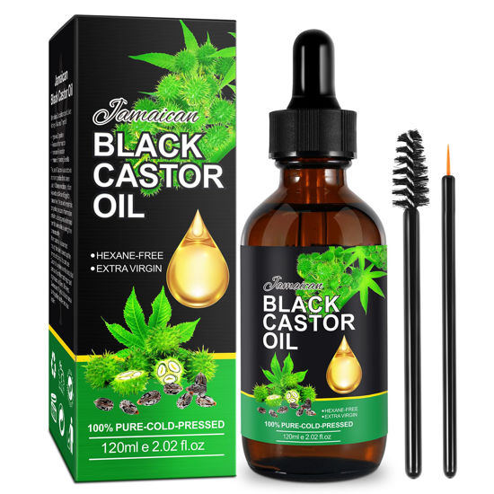 Picture of Tiuedu Jamaican Black Castor Oil,Organic Castor Oil for Body Skin,100% Pure Cold Pressed Black Castor Oil Organic,Essential Oil,Massage Oil,Hair Nourishing Oil,Anti-Aging Oil,Massage Oils