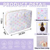 Picture of Waterproof Large Makeup Bag Pouch,Nylon Women Travel Toiletry Storage Bag Big Makeup Organizer Bag for Girls,Preppy Cosmetic Bag Cute Zipper Skincare Bag for Sport School Work Gift(Large-White Heart)