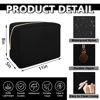 Picture of UIXIZQ Waterproof Large Makeup Bag Pouch,Nylon Women Travel Toiletry Storage Bag Preppy Cosmetic Bag for Girls,Big Makeup Organizer Bag Cute Zipper Pouch Bag for Sport School Work Gift(Large-Black)