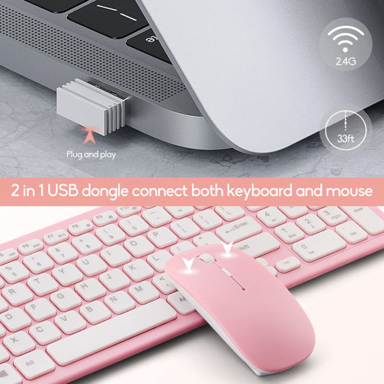 GetUSCart- Wireless Keyboard and Mouse Combo, Compact Quiet Wireless ...